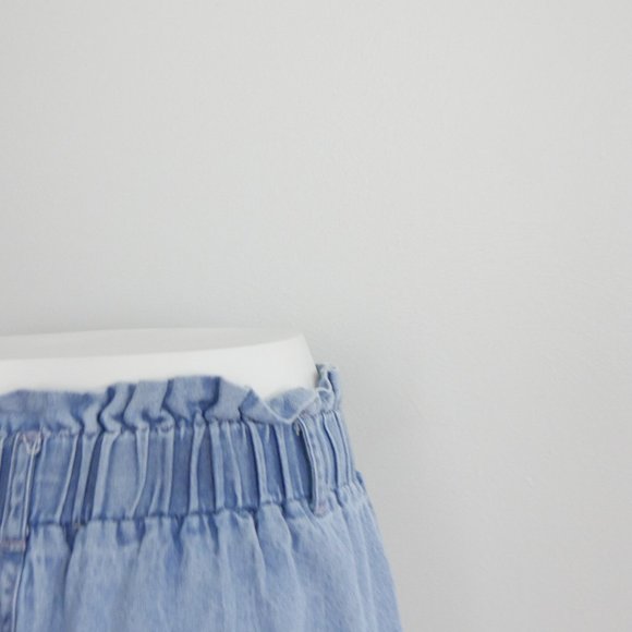 American Eagle Medium Wash Paperbag Waist Denim Jean Shorts Pockets Medium - Picture 11 of 13